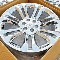 24x10 Chrome - Fits Chevrolete Silverado 1500,  Tahoe, Suburban, Avalanche, Express Van 1500 GMC Sierra K1500, Safari, Savanna Van, Yukon, Denali Cadillac Escalade