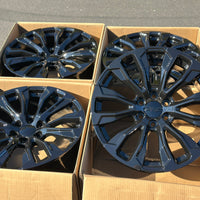 22X9.0 Gloss Black - Fits Chevrolete Silverado 1500,  Tahoe, Suburban, Avalanche, Express Van 1500 GMC Sierra K1500, Safari, Savanna Van, Yukon, Denali Cadillac Escalade