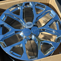 24x10 CHROME - Fits Chevrolete Silverado 1500,  Tahoe, Suburban, Avalanche, Express Van 1500 GMC Sierra K1500, Safari, Savanna Van, Yukon, Denali Cadillac Escalade